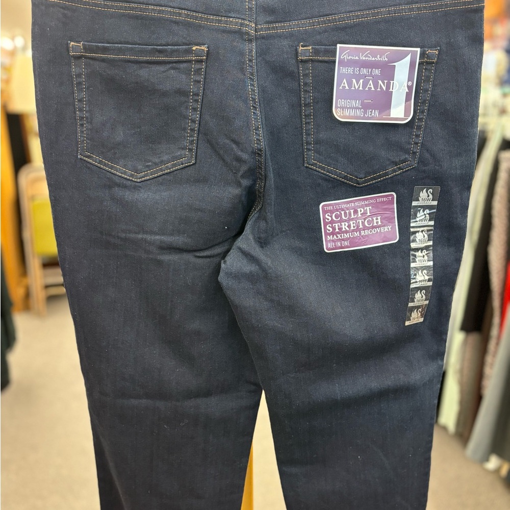 🛍️ Gloria Vanderbilt ladies 16W dark blue Amanda jeans - Picture 4 of 8